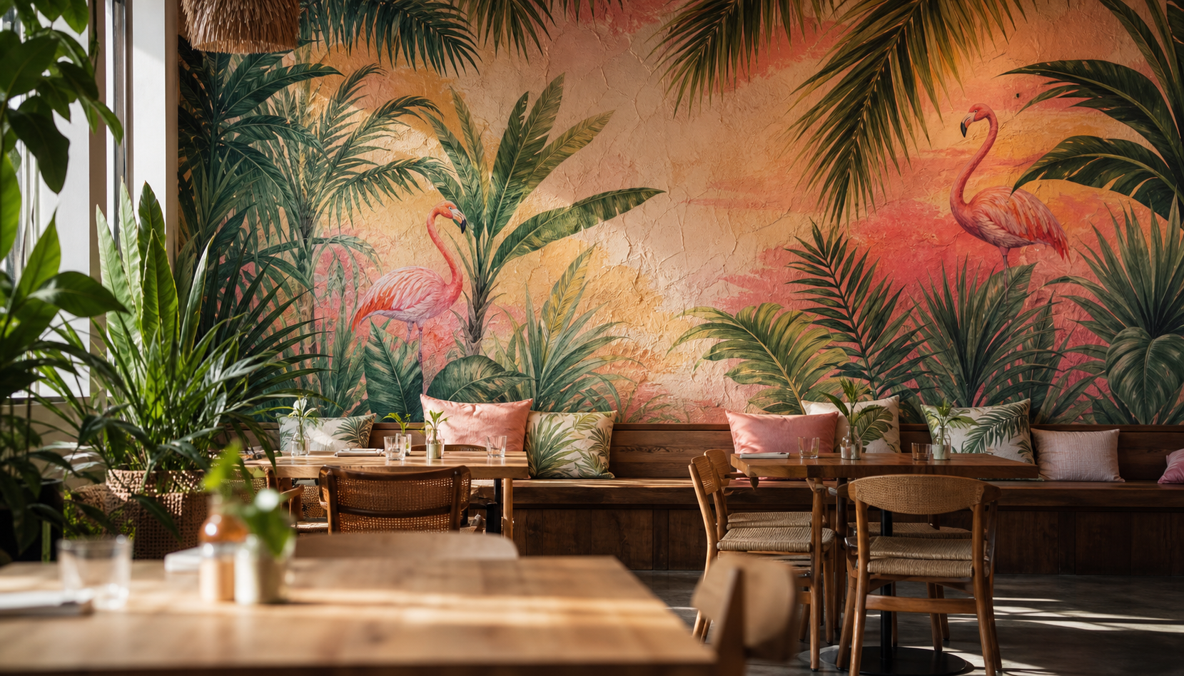 Cafe feature wall