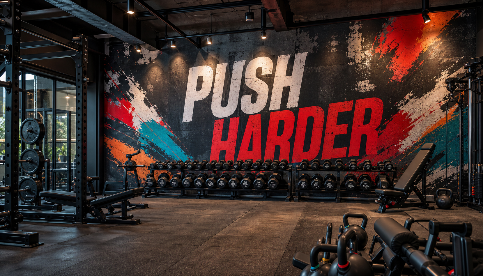 Gym brand wall